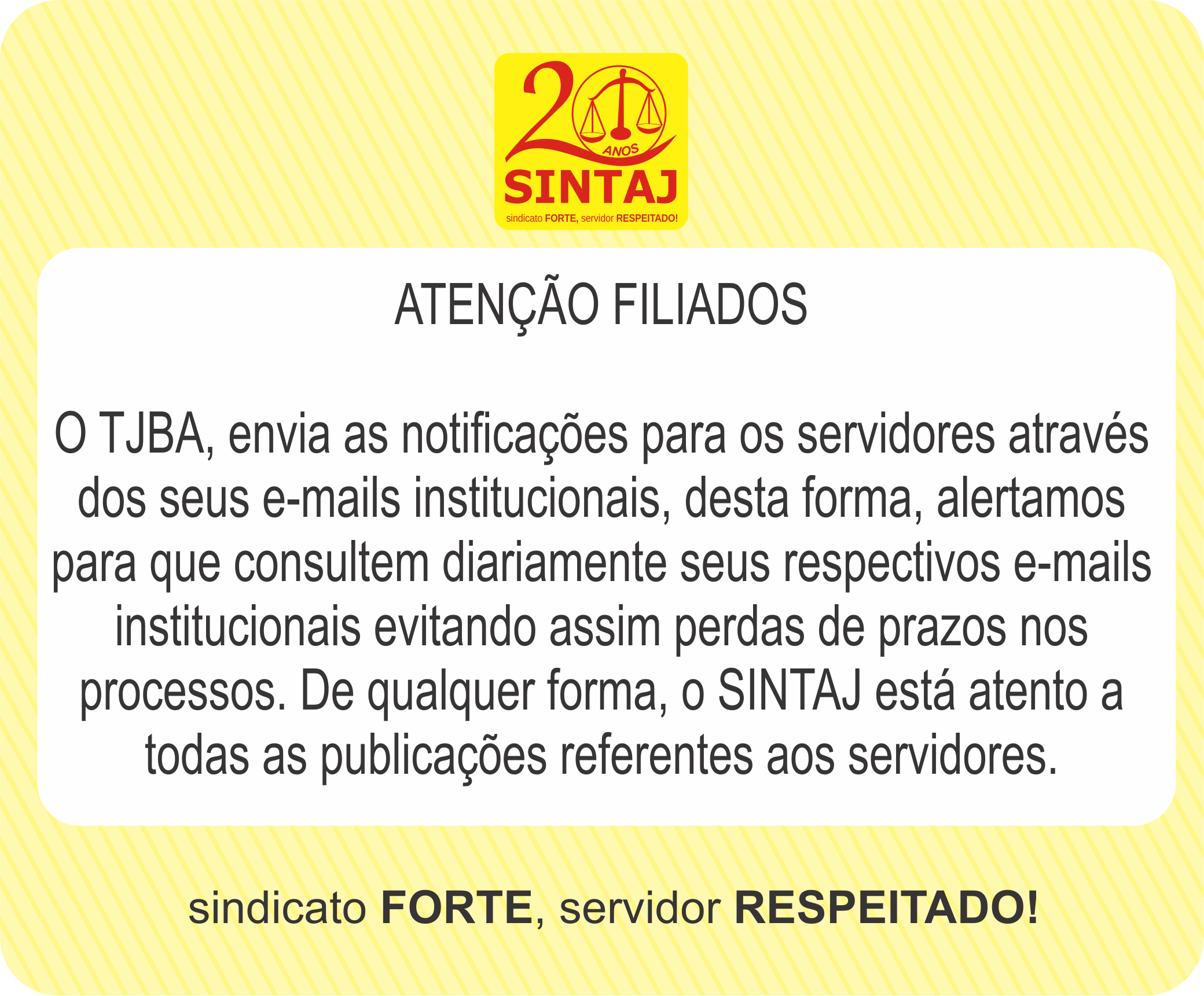 ATENÇÃO FILIADOS!