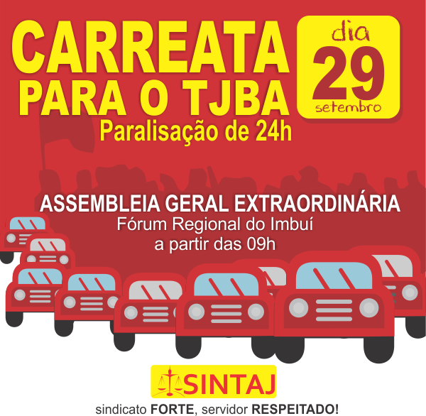 Sintaj convoca assembleia com paralisação de 24 horas nesta quinta