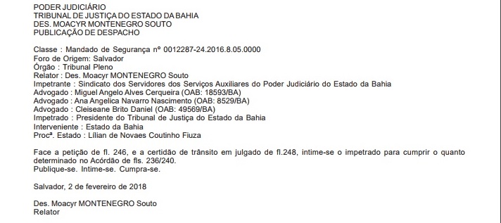 Sai ordem de cumprimento e Oficiais de Justiça passarão a ser enquadrados como ‘cliente Q’