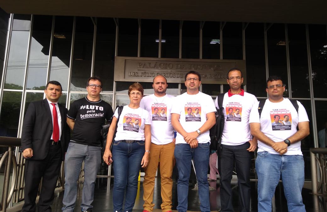 Coordenadores do SINTAJ participam de Ato Público contra perseguição a líderes sindicais no Ceará